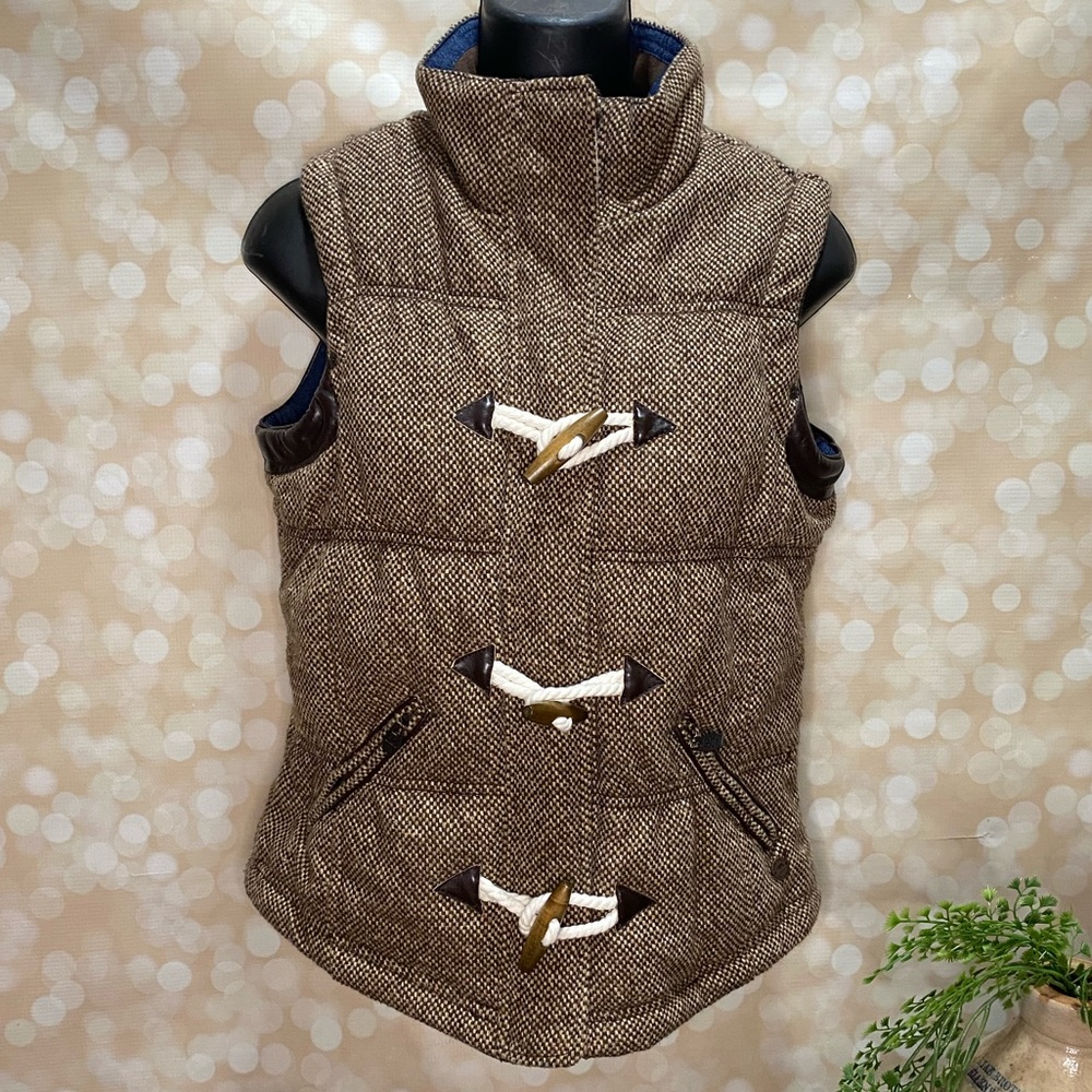 Timeout Brown And Plaid Zip Up Button Up Fall Ves… - image 5